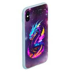 Чехол для iPhone XS Max матовый Space dragon - neon glow - neural network - фото 2