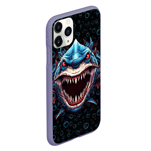 Чехол для iPhone 11 Pro матовый с принтом Evil shark, вид сбоку #3