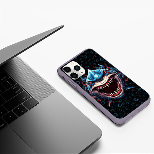 Чехол для iPhone 11 Pro матовый с принтом Evil shark, фото #5