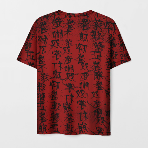 Мужская футболка 3D Красный дракон и катана - иероглифы, цвет 3D печать - фото 2