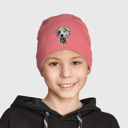 Детская шапка демисезонная Далматин с венком из цветов - фото 2