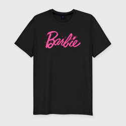 Мужская футболка хлопок Slim Блестящий логотип Барби