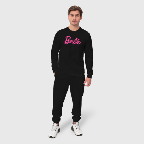 Мужской костюм хлопок Блестящий логотип Барби, цвет черный - фото 3