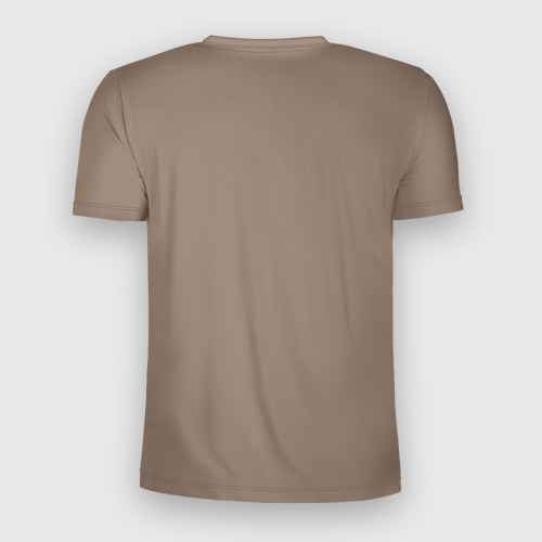Мужская футболка 3D Slim Тёмно-бежевый однотонный, цвет 3D печать - фото 2