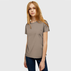 Женская футболка 3D Тёмно-бежевый однотонный - фото 2