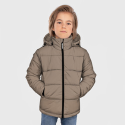 Зимняя куртка для мальчиков 3D Тёмно-бежевый однотонный - фото 2