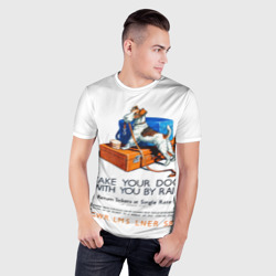 Мужская футболка 3D Slim Возьми собаку в поезд - фото 2