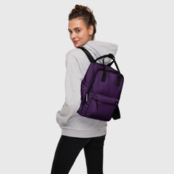 Женский рюкзак 3D Глубокий фиолетово-чёрный однотонный - фото 2