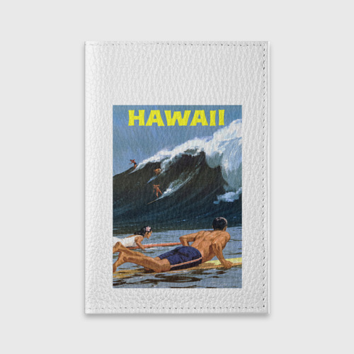 Обложка для паспорта матовая кожа Серфинг на Гавайях, цвет пыльно-розовый