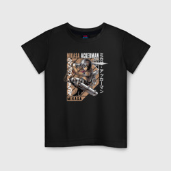 Микаса Аккерман Атака Титанов персонаж – Детская футболка хлопок с принтом купить со скидкой в -20%