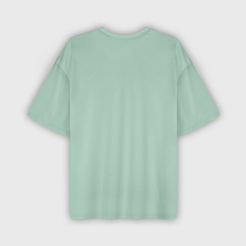 Мужская футболка oversize 3D Серо-зеленый однотонный, цвет 3D печать - фото 2