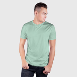 Мужская футболка 3D Slim Серо-зеленый однотонный - фото 2