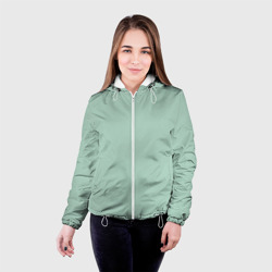 Женская куртка 3D Серо-зеленый однотонный - фото 2