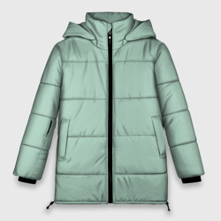 Женская зимняя куртка Oversize Серо-зеленый однотонный