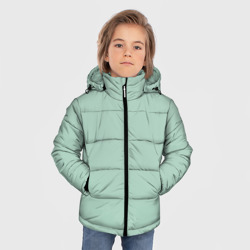 Зимняя куртка для мальчиков 3D Серо-зеленый однотонный - фото 2