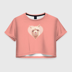Женская футболка Crop-top 3D Красивая лама