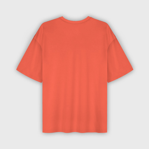 Мужская футболка oversize 3D Красно-оранжевый однотонный, цвет 3D печать - фото 2