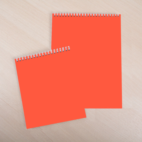 Скетчбук Красно-оранжевый однотонный, цвет белый - фото 4