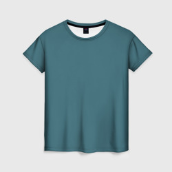 Женская футболка 3D Бирюзово-синий однотонный