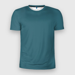 Мужская футболка 3D Slim Бирюзово-синий однотонный