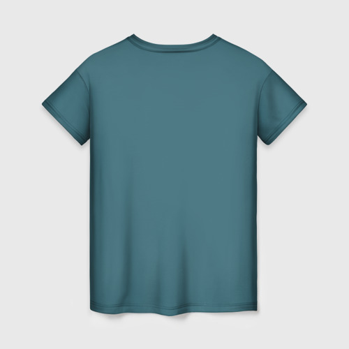 Женская футболка 3D Бирюзово-синий однотонный, цвет 3D печать - фото 2
