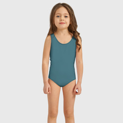 Детский купальник 3D Бирюзово-синий однотонный