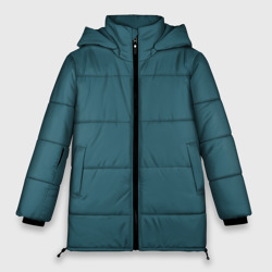 Женская зимняя куртка Oversize Бирюзово-синий однотонный