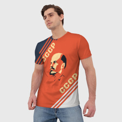 Мужская футболка 3D Ленин на красном фоне - фото 2