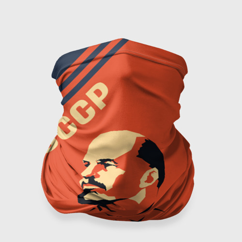 Бандана-труба 3D Ленин на красном фоне, цвет 3D печать
