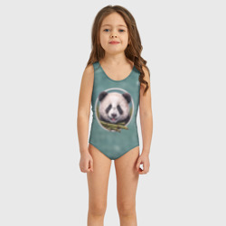 Детский купальник 3D Милая мордочка панды с бамбуком