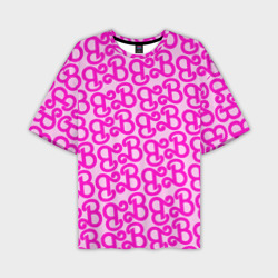 Мужская футболка oversize 3D Логотип Барби - буква B