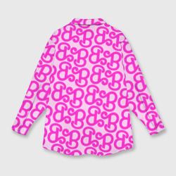 Рубашка с принтом Логотип Барби - буква B для любого человека, вид сзади №1. Цвет основы: белый