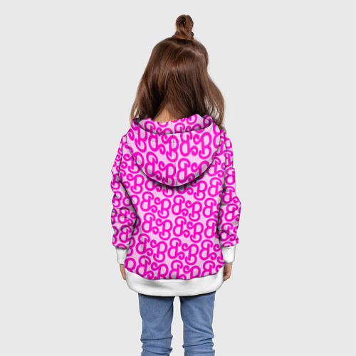 Детская толстовка 3D Логотип Барби - буква B, цвет белый - фото 5