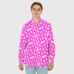 Мужская рубашка oversize 3D Логотип Барби - буква B - фото 2