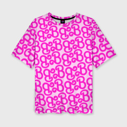 Женская футболка oversize 3D Логотип Барби - буква B