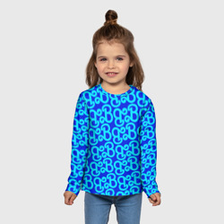 Детский лонгслив 3D Логотип Барби - синий паттерн - фото 2