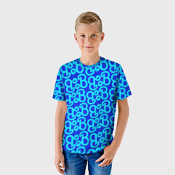 Детская футболка 3D Логотип Барби - синий паттерн - фото 2