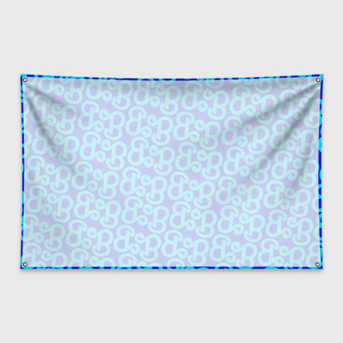 Флаг-баннер Логотип Барби - синий паттерн - фото 2