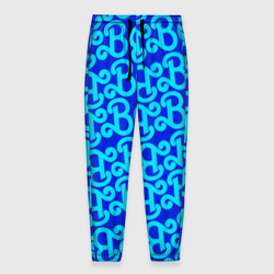 Мужские брюки 3D Логотип Барби - синий паттерн