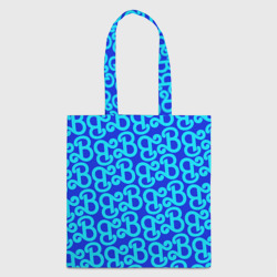 Шоппер 3D Логотип Барби - синий паттерн