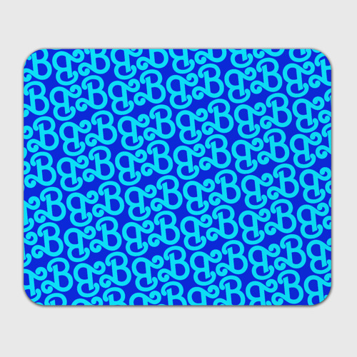 Прямоугольный коврик для мышки Логотип Барби - синий паттерн