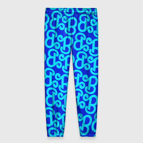 Женские брюки 3D Логотип Барби - синий паттерн, цвет 3D печать - фото 2