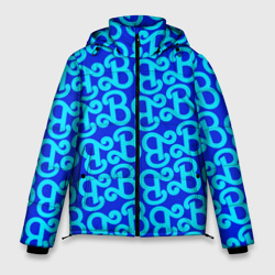 Мужская зимняя куртка 3D Логотип Барби - синий паттерн