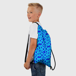 Рюкзак-мешок 3D Логотип Барби - синий паттерн - фото 2