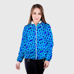 Женская куртка 3D Логотип Барби - синий паттерн - фото 2