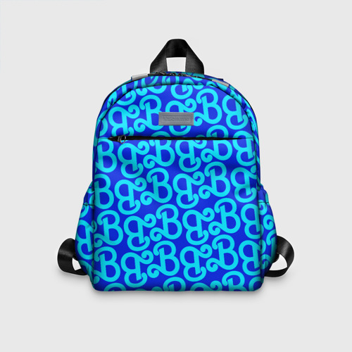 Детский рюкзак 3D Логотип Барби - синий паттерн