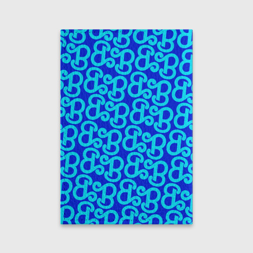 Обложка для паспорта матовая кожа Логотип Барби - синий паттерн, цвет синий - фото 2