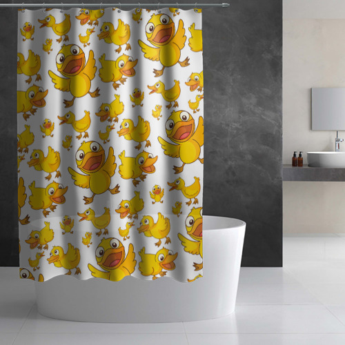 Штора 3D для ванной Yellow ducklings - фото 2