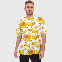 Мужская футболка oversize 3D Yellow ducklings - фото 2