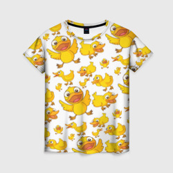 Женская футболка 3D Yellow ducklings